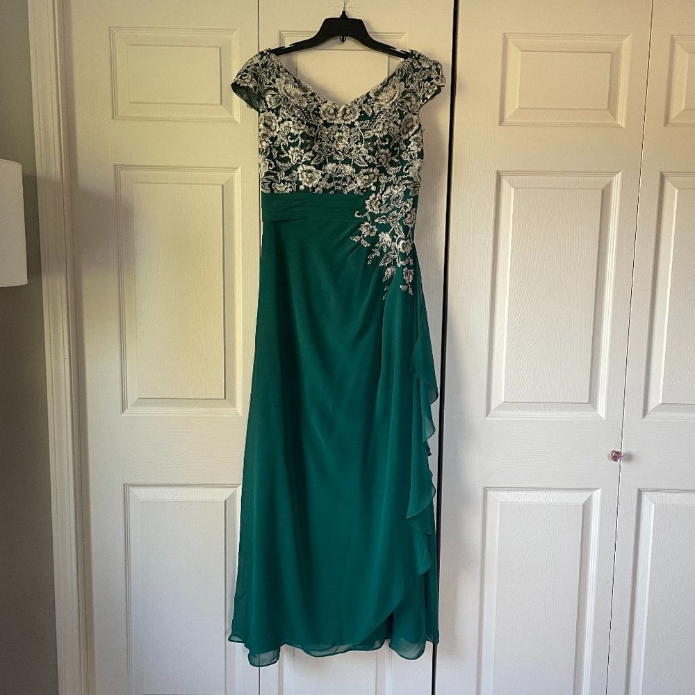 Elegant Green and Jeweled Gown